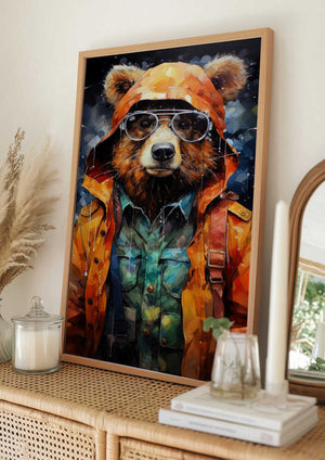 Tablou înramat „Bear Watercolor Animal Art (3)” de Justyna Jaszke