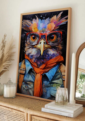 Tablou înramat „Bird Watercolor Animal Art (1)” de Justyna Jaszke