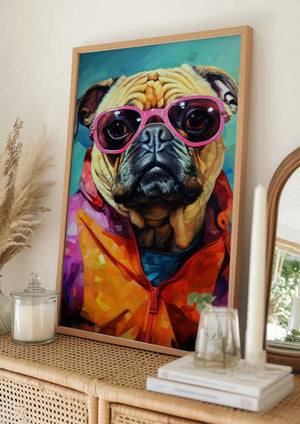 Tablou înramat „Dog Watercolor Animal Art” de Justyna Jaszke