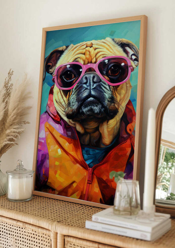 Tablou înramat „Dog Watercolor Animal Art” de Justyna Jaszke