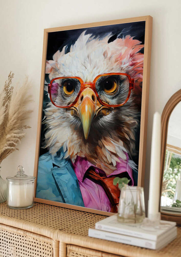 Tablou înramat „Dove Watercolor Animal Art” de Justyna Jaszke