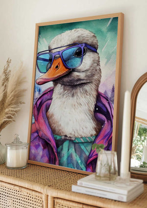 Tablou înramat „Goose Watercolor Animal Art” de Justyna Jaszke