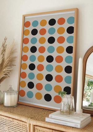 Tablou înramat „Retro Dot Delight” de THE MIUUS STUDIO