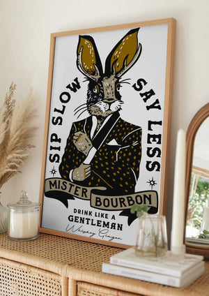 Tablou înramat „Mister Bourbon Jackalope In Smoking Jacket” de The Whiskey Ginger