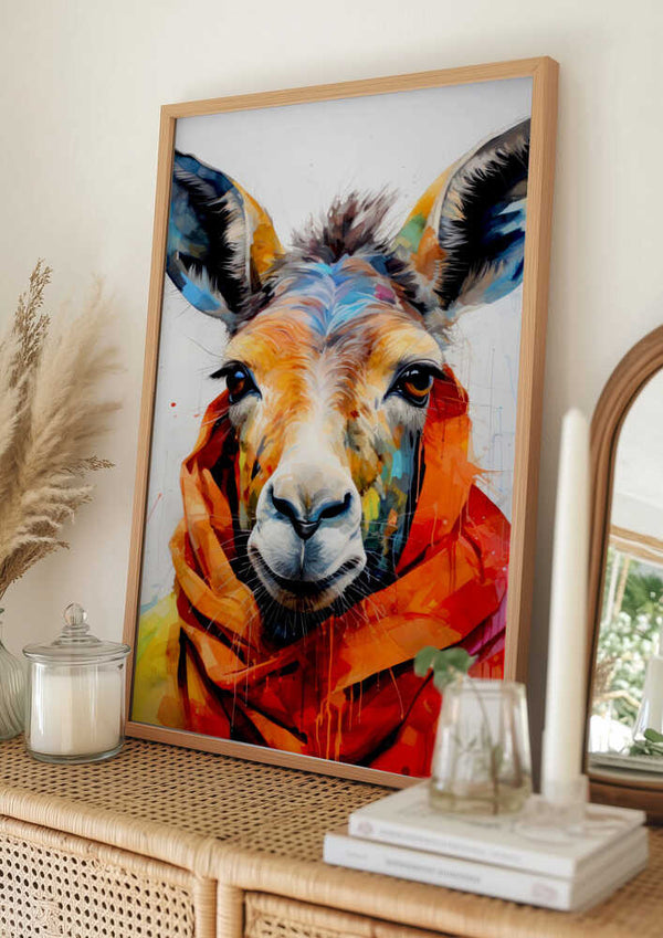 Tablou înramat „Donkey Watercolor Animal Art” de Justyna Jaszke