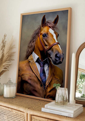 Tablou înramat „Elegant Horse Animal Art” de Justyna Jaszke