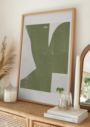 Tablou înramat „Green Abstract Form” de THE MIUUS STUDIO