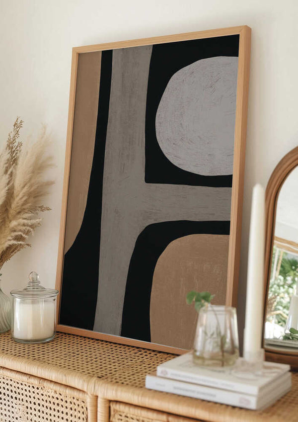 Tablou înramat „Normal grey organic shape” de Little Dean