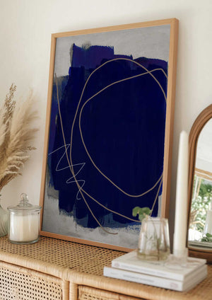 Tablou înramat „Blue Strokes 5” de Mareike Böhmer