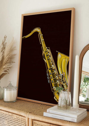 Tablou înramat „Golden Saxophone” de Nicholas