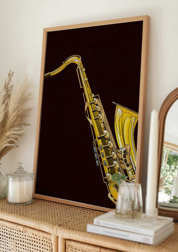 Tablou înramat „Golden Saxophone” de Nicholas