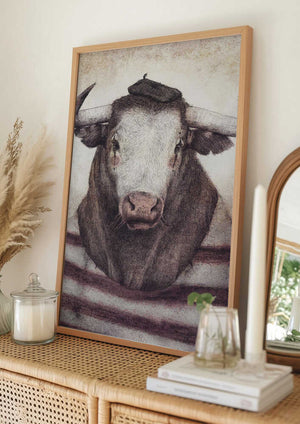 Tablou înramat „Bovine Chic Style” de Mike Koubou