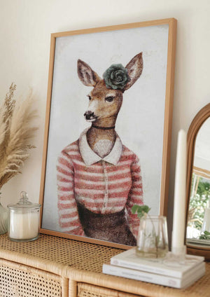 Tablou înramat „A Deer With A Human Body Shape” de Mike Koubou