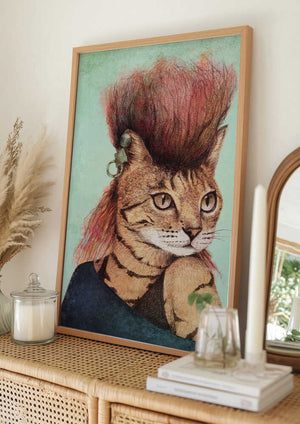 Tablou înramat „Stylish Tabby Cat” de Mike Koubou