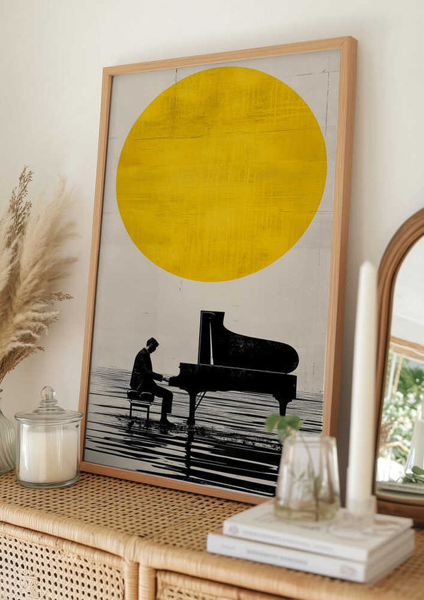 Tablou înramat „Piano under the Sun” de Layla Oz