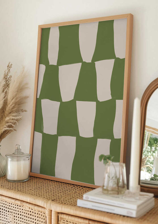 Tablou înramat „Rhythmic Greens” de Treechild