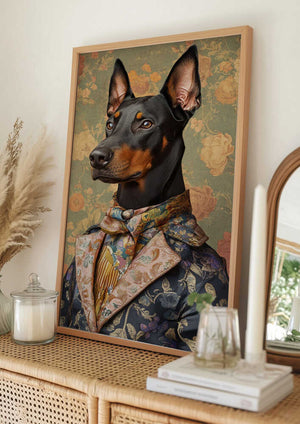 Tablou înramat „The Distinguished Doberman” de SHANDU
