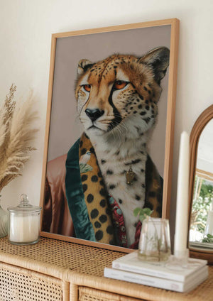 Tablou înramat „Sir Cheetah In Vintage Clothing” de SHANDU