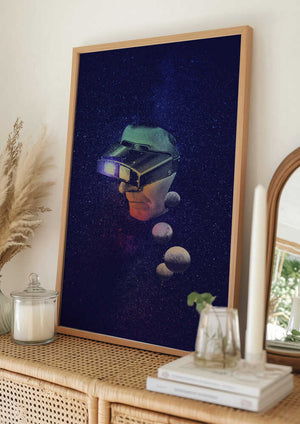 Tablou înramat „VR Headset In Outer Space” de Dominik Przerwa
