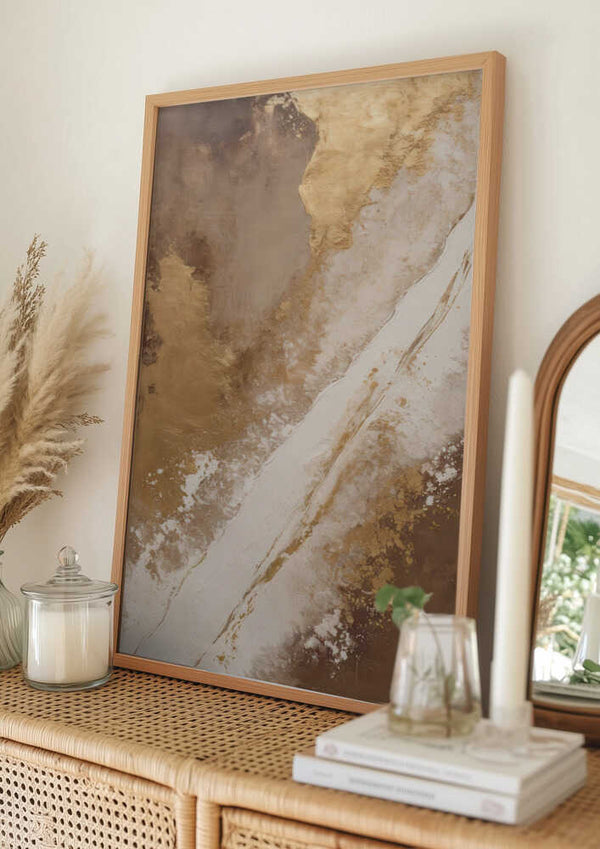 Tablou înramat „Earthy Tones With Gold Accents” de Alpenglow Workshop