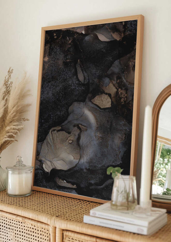 Tablou înramat „Swirling Dark and Earthy Tones” de uplusmestudio