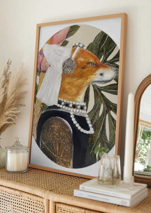 Tablou înramat „Fox Dressed In Renaissance Attire” de Karenina Fabrizzi
