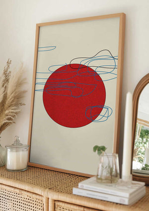 Tablou înramat „Bold Red Circles” de Nicholas