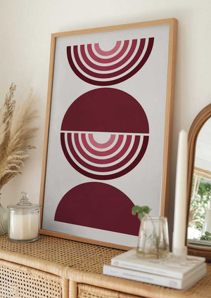 Tablou înramat „Red Symmetry Layers” de Vitor Costa