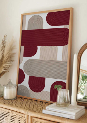 Tablou înramat „Curved Stripes Harmony” de Vitor Costa