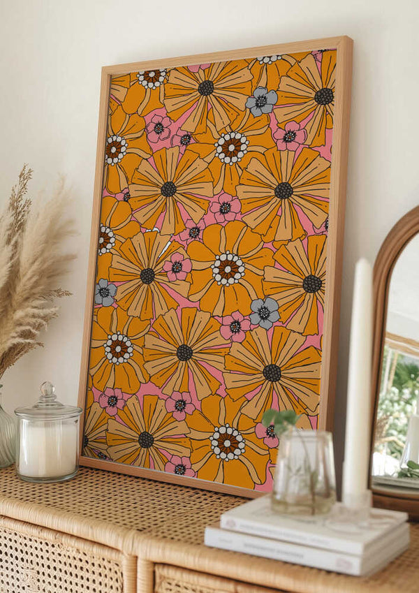 Tablou înramat „70s Floral” de Nicholas