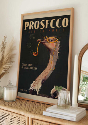 Tablou înramat „Elegant Ostrich Café” de The Whiskey Ginger