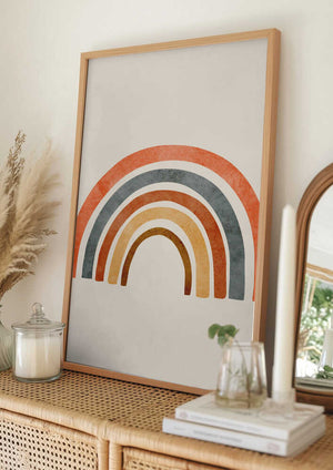 Tablou înramat „Muted Rainbow Curve” de City Art