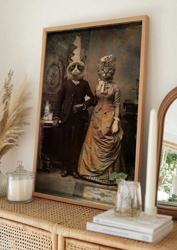 Tablou înramat „Cat Couple” de DDiArte