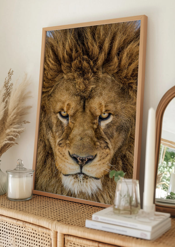 Tablou înramat „Serious Lion” de Mike Centioli