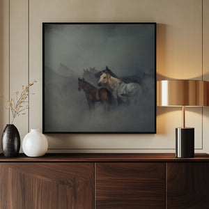 Tablou înramat „The lost horses” de Hüseyin Taşkın