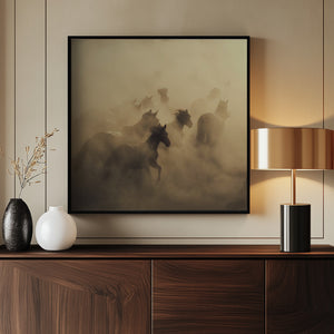 Tablou înramat „migration of horses” de Hüseyin Taşkın
