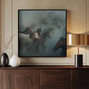 Tablou înramat „lost horses” de Hüseyin Taşkın