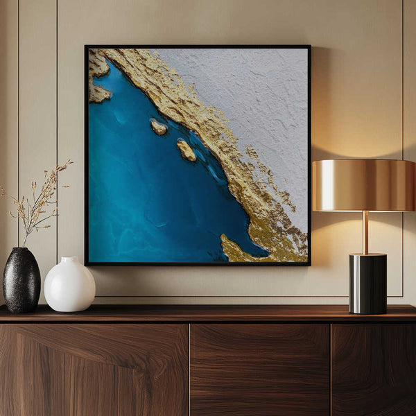 Tablou înramat „Frozen Golden Ocean 2” de Alyson Storms