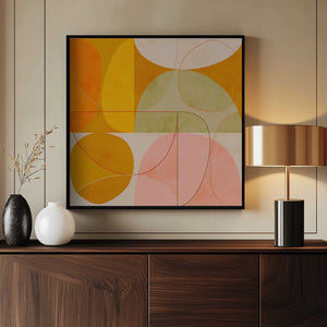 Tablou înramat „Mid Century Curry Yellow Blush Spring2” de Ana Rut Bre