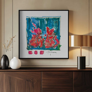 Tablou înramat „Pink Blossoms Abstract” de Dorothy Fagan