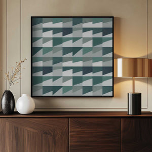 Tablou înramat „Mid Century Grid Pattern Seven” de Little Dean