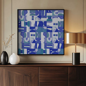 Tablou înramat „Mid Century Grid Pattern Six” de Little Dean