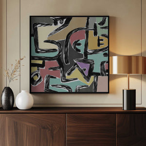 Tablou înramat „Bold Color Brushstrokes” de Little Dean