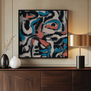 Tablou înramat „Ink and oil abstract” de Little Dean