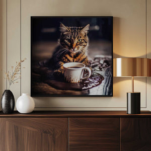 Tablou înramat „Caffeine Cats (8)” de Justyna Jaszke