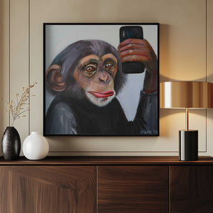 Tablou înramat „Chimp's Selfie Moment” de Violeta Vollmer