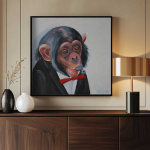 Tablou înramat „Dapper Chimp Whistle” de Violeta Vollmer
