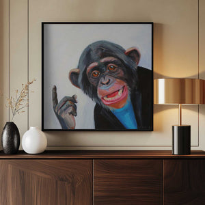 Tablou înramat „Chimpanzee's Thought” de Violeta Vollmer
