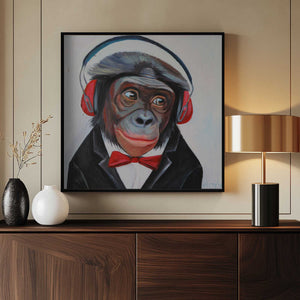 Tablou înramat „Groovy Primate Tunes” de Violeta Vollmer