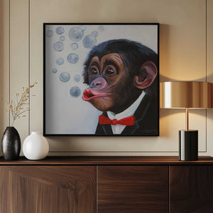 Tablou înramat „Bubbly Chimp Fancy” de Violeta Vollmer